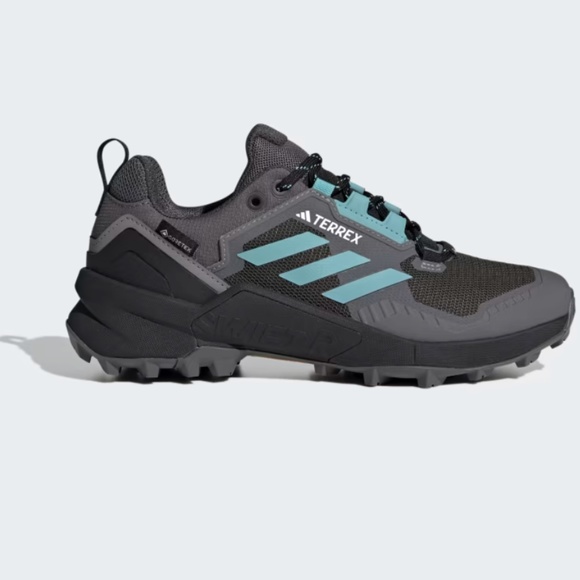 Adidas 2023 Women's TERREX Swift R3 GORE-TEX Grey Blue Waterproof Hiking Shoes - Picture 8 of 9